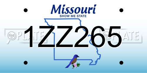 1ZZ265 Missouri License Plate