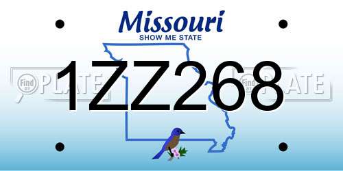 1ZZ268 Missouri License Plate