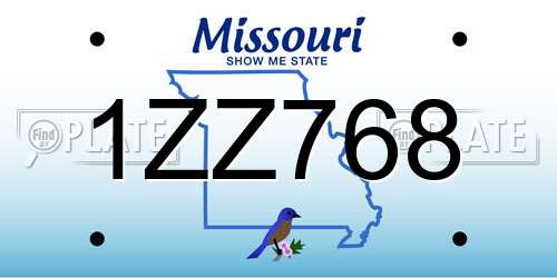1ZZ768 Missouri License Plate