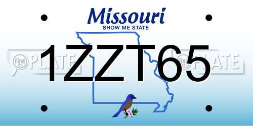 1ZZT65 Missouri License Plate