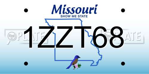 1ZZT68 Missouri License Plate