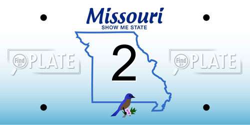 2 Missouri License Plate