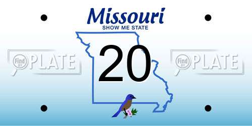 20 Missouri License Plate