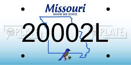 20002L Missouri License Plate