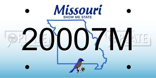20007M Missouri License Plate