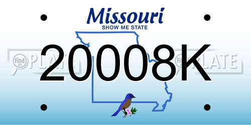 20008K Missouri License Plate