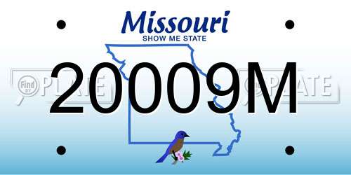 20009M Missouri License Plate