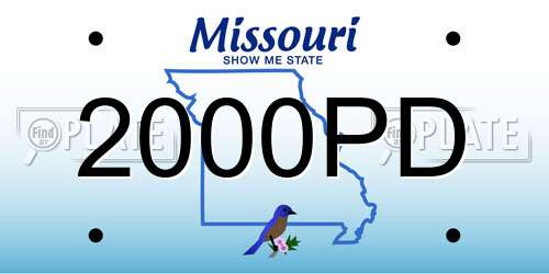 2000PD Missouri License Plate