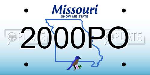 2000PO Missouri License Plate