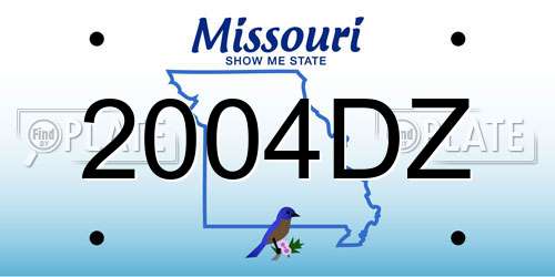 2004DZ Missouri License Plate