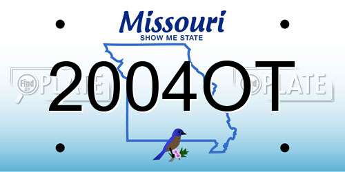 2004OT Missouri License Plate