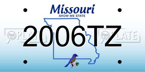 2006TZ Missouri License Plate