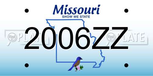 2006ZZ Missouri License Plate