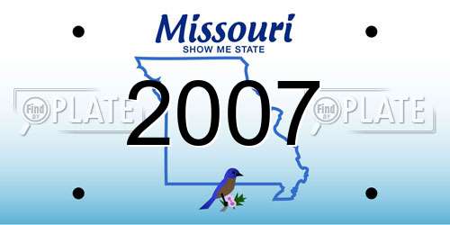 2007 Missouri License Plate