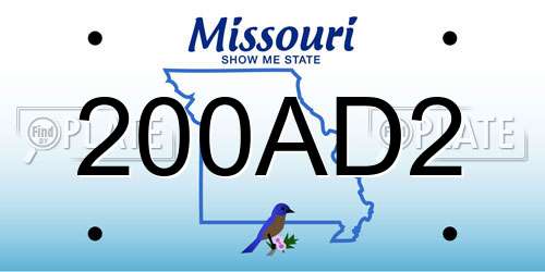 200AD2 Missouri License Plate