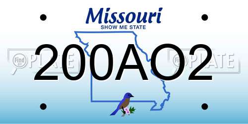 200AO2 Missouri License Plate