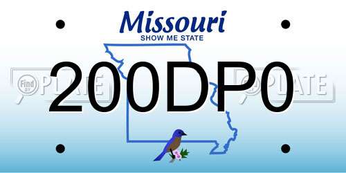200DP0 Missouri License Plate