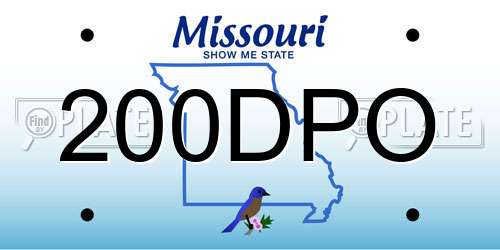 200DPO Missouri License Plate