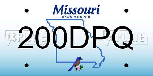 200DPQ Missouri License Plate