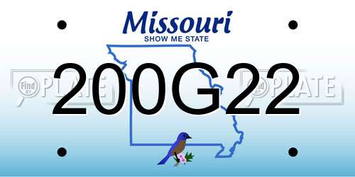 200G22 Missouri License Plate