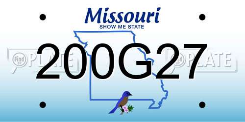200G27 Missouri License Plate