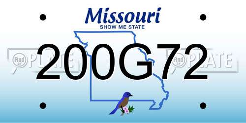 200G72 Missouri License Plate