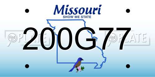 200G77 Missouri License Plate