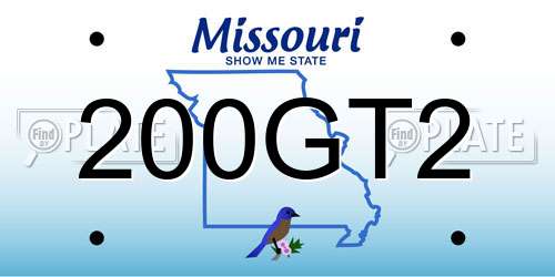 200GT2 Missouri License Plate