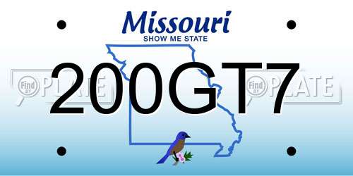 200GT7 Missouri License Plate