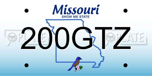 200GTZ Missouri License Plate