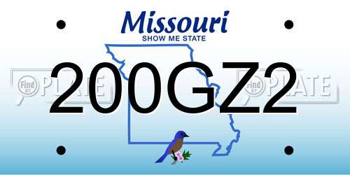 200GZ2 Missouri License Plate