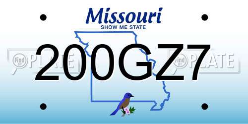 200GZ7 Missouri License Plate