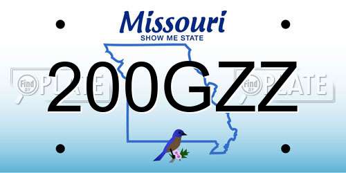 200GZZ Missouri License Plate