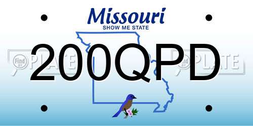 200QPD Missouri License Plate