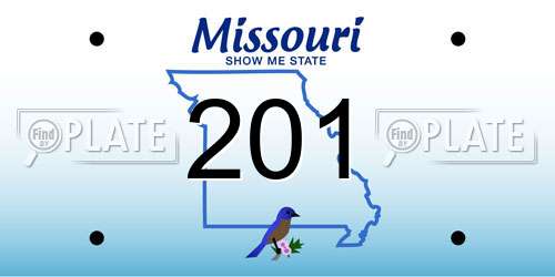201 Missouri License Plate