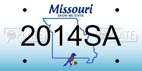 2014SA Missouri License Plate