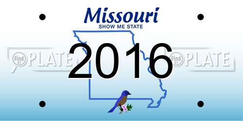 2016 Missouri License Plate