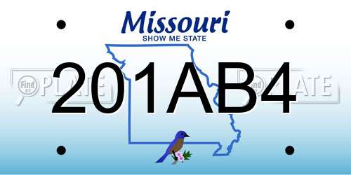 201AB4 Missouri License Plate