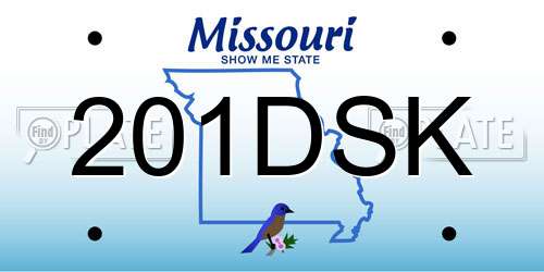 201DSK Missouri License Plate