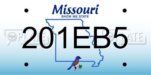 201EB5 Missouri License Plate