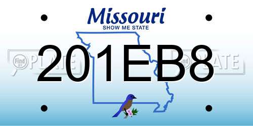 201EB8 Missouri License Plate