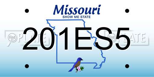 201ES5 Missouri License Plate