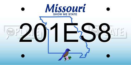 201ES8 Missouri License Plate