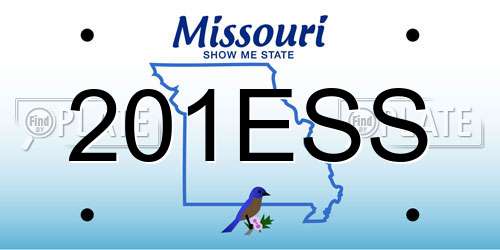 201ESS Missouri License Plate