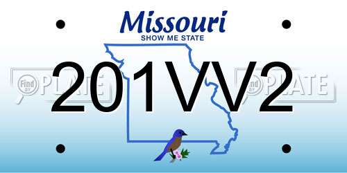 201VV2 Missouri License Plate