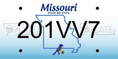 201VV7 Missouri License Plate