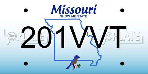 201VVT Missouri License Plate