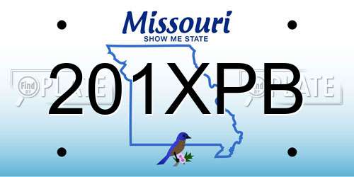 201XPB Missouri License Plate