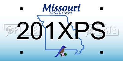 201XPS Missouri License Plate