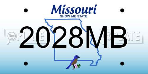 2028MB Missouri License Plate